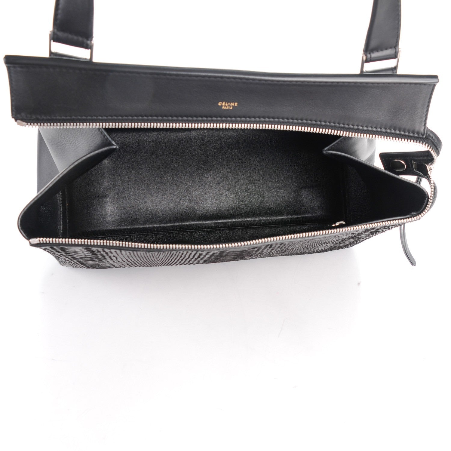 Celine Python Smooth Calfskin Medium Edge Shoulder Bag Black 5 of 9