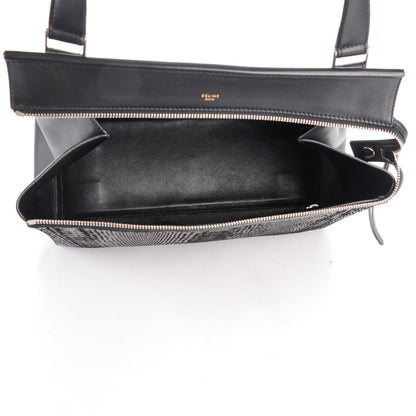 Celine Python Smooth Calfskin Medium Edge Shoulder Bag Black 5 of 9