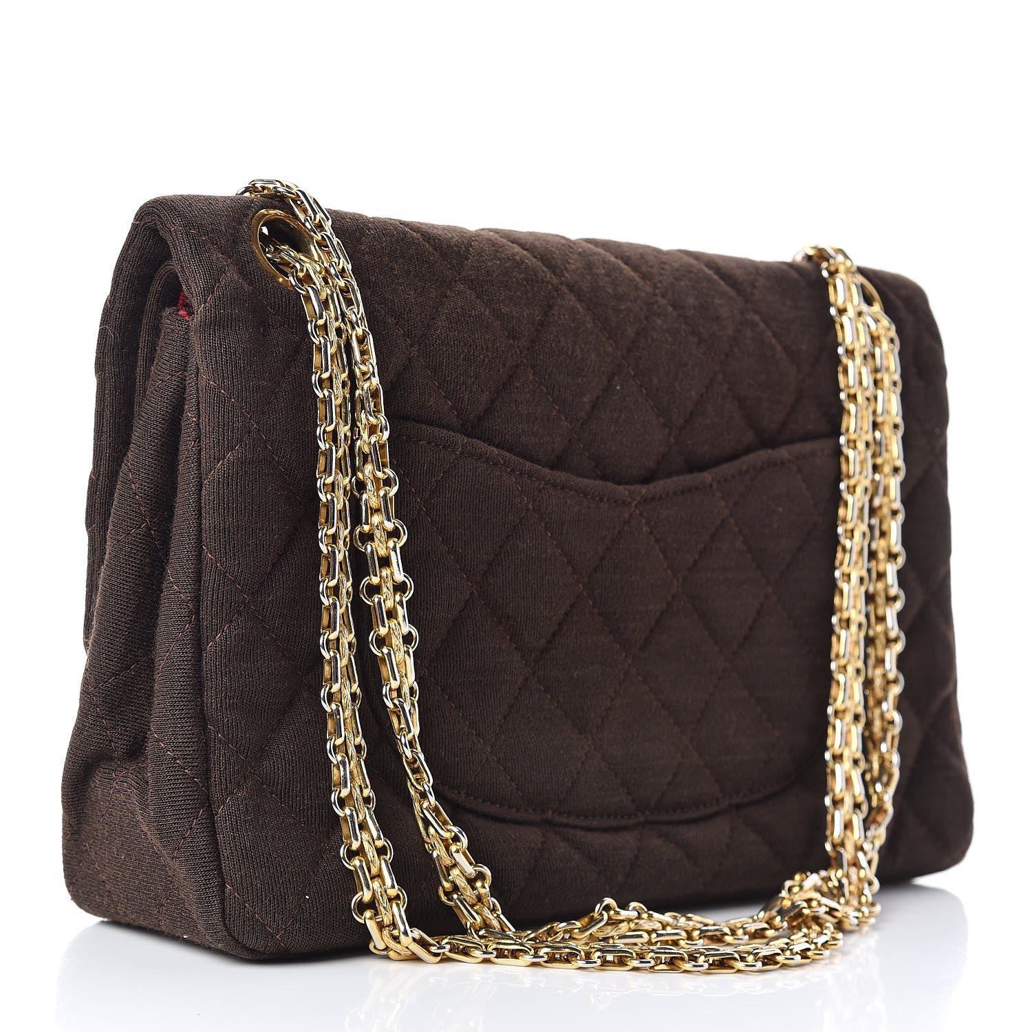 Chanel Jersey Quilted Small Double Flap Brown 3 of 9