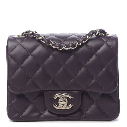 Chanel Lambskin Quilted Mini Square Flap Dark Purple 1 of 11