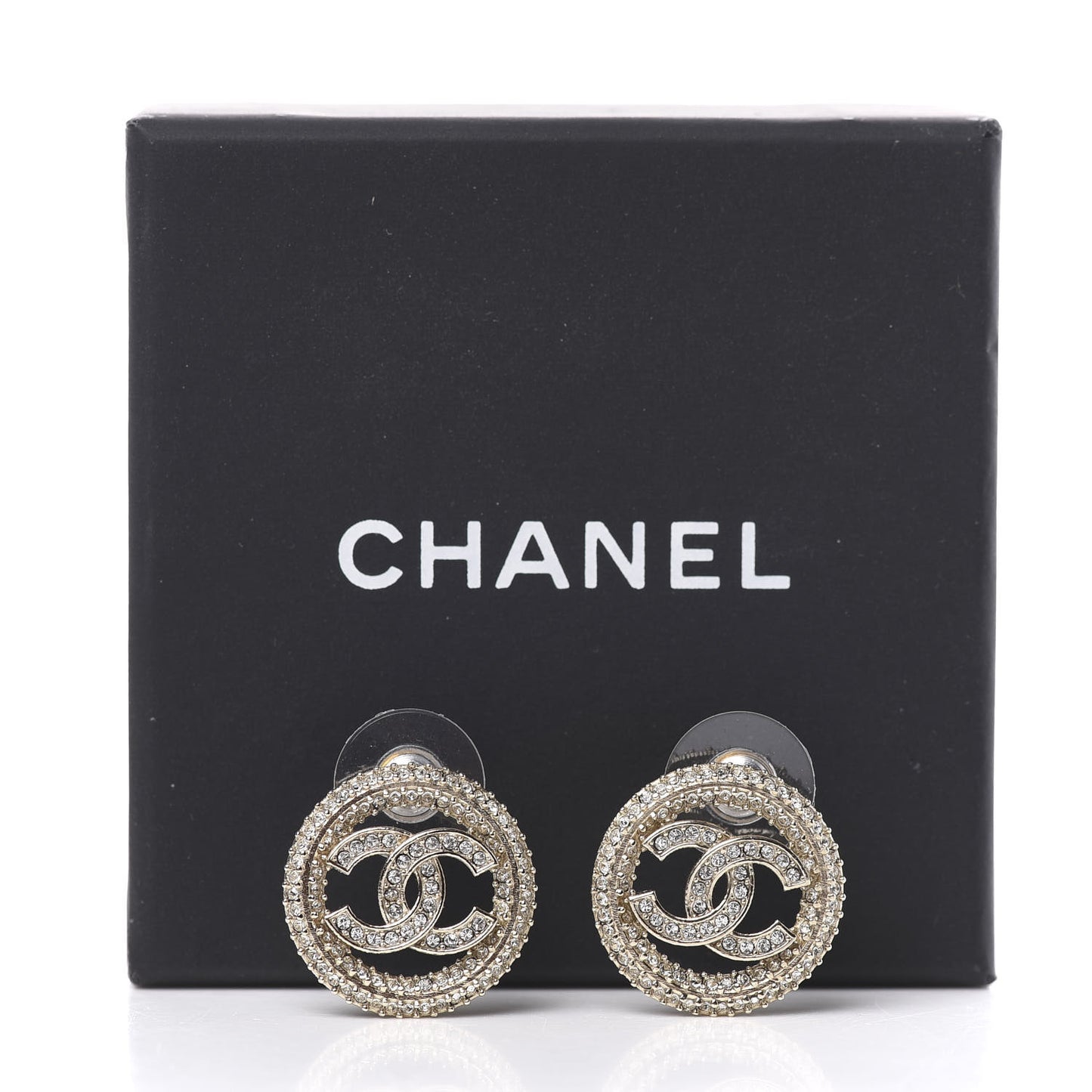 Crystal CC Vendome Round Earrings Gold
