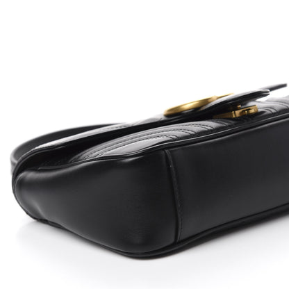 Gucci Calfskin Matelasse Small GG Marmont Shoulder Bag Black 6 of 10