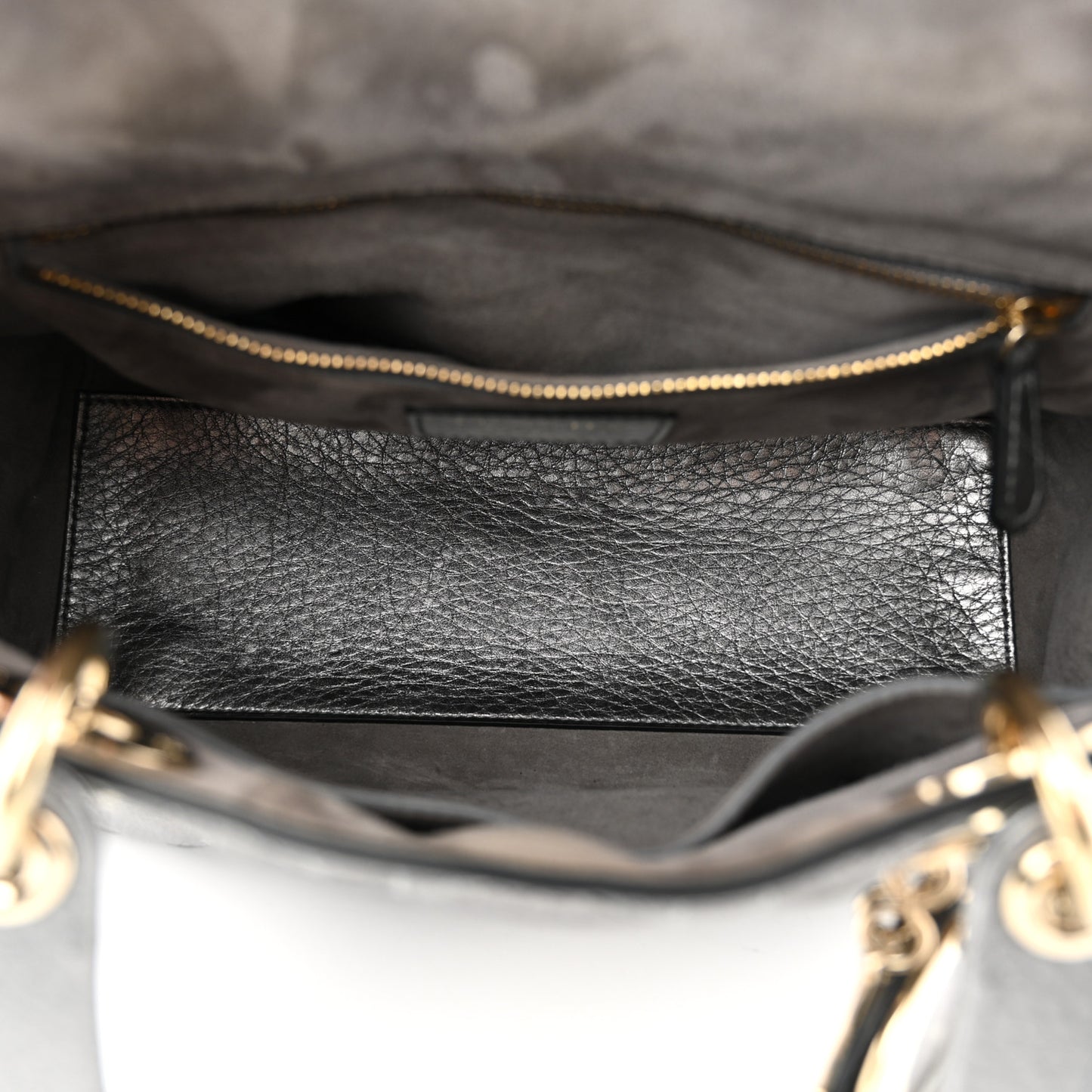 Metallic Grained Calfskin Cannage Medium Supple Lady Dior Silver