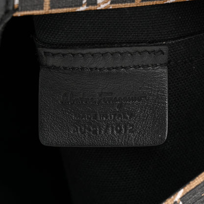 Salvatore Ferragamo Canvas Calfskin Gancini Bag Black 8 of 12