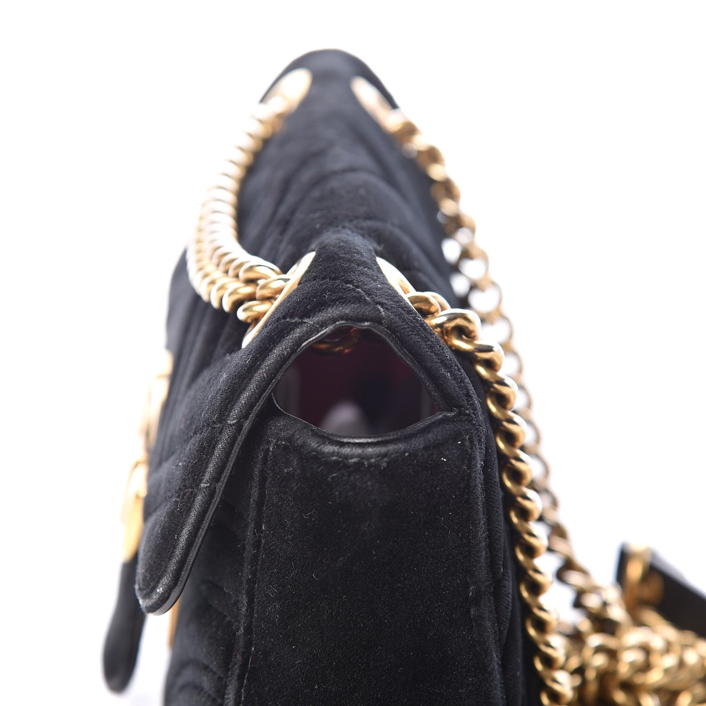 Velvet Matelasse Mini GG Marmont Shoulder Bag Black