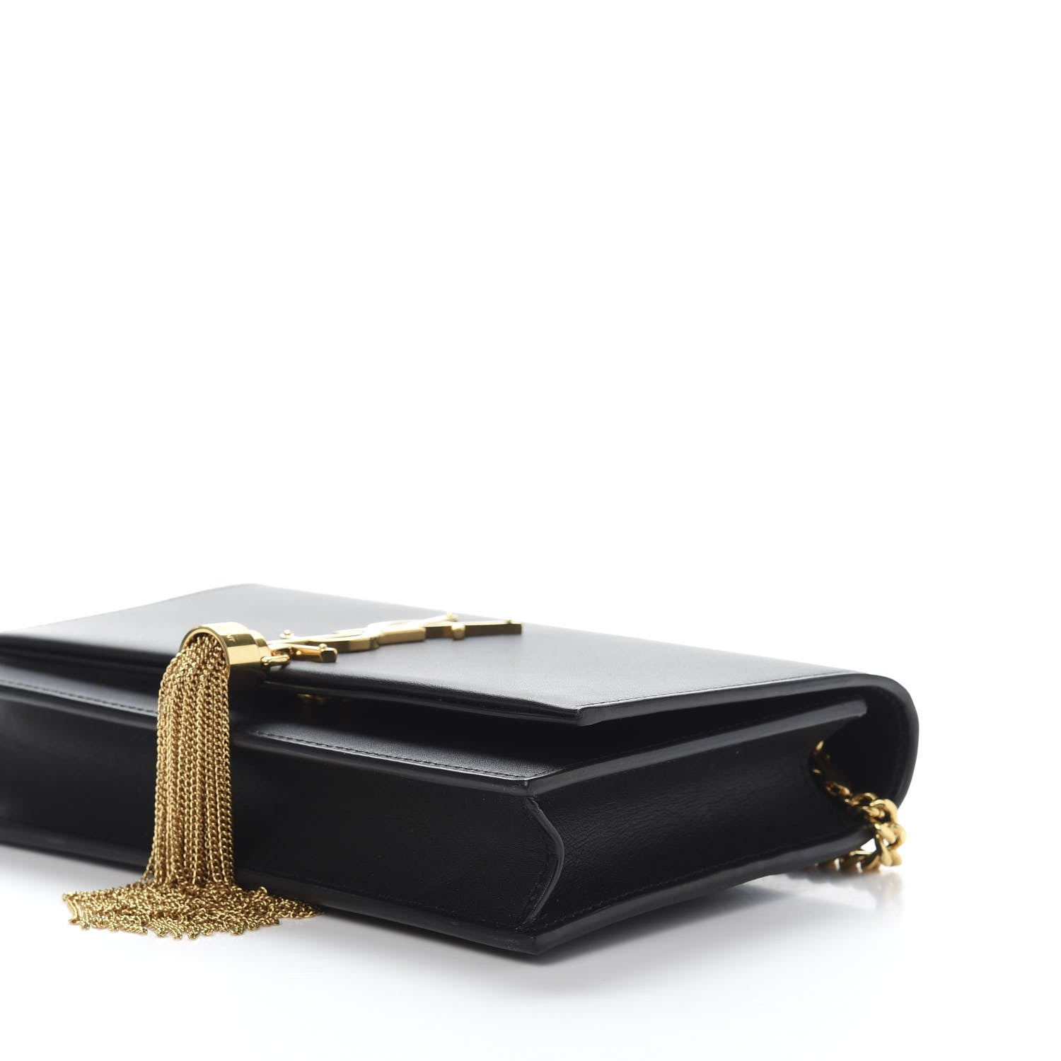 Saint Laurent Smooth Calfskin Classic Monogram Kate Tassel Satchel Black 8 of 10