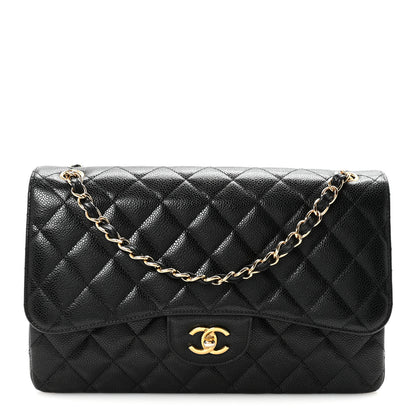 Chanel Caviar Quilted Jumbo Double Flap Black 1 of 10