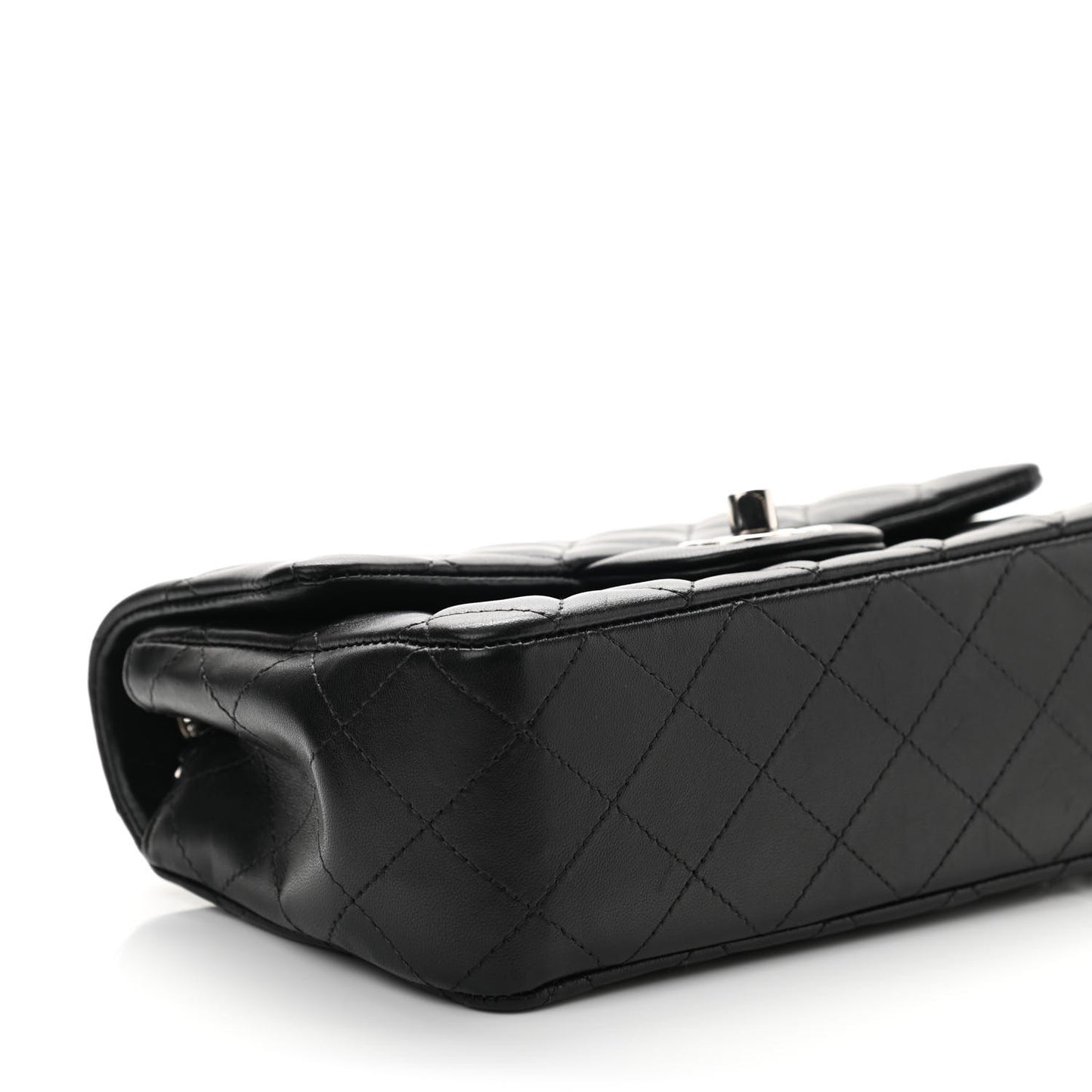 Lambskin Quilted Mini Rectangular Flap Black