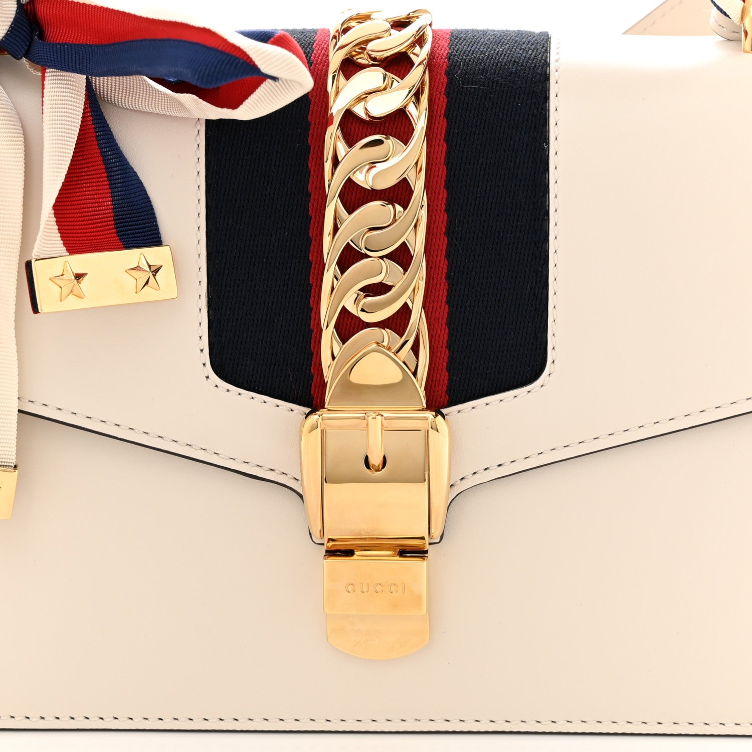 Gucci Calfskin Small Sylvie Shoulder Bag Off White 8 of 14