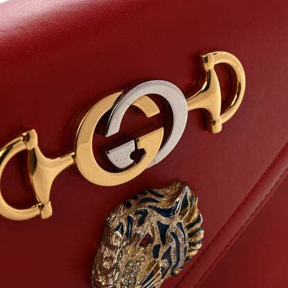 Gucci Vitello Palmellato Lux Crystal Medium Rajah Shoulder Bag Hibiscus Red Multicolor 11 of 14