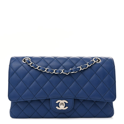 Chanel Caviar Quilted Medium Double Flap Blue 1 of 10