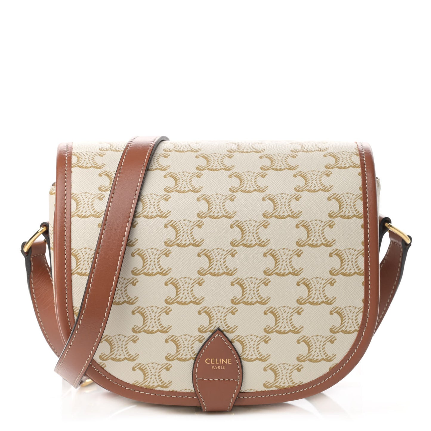 Triomphe Canvas Medium Folco Bag White