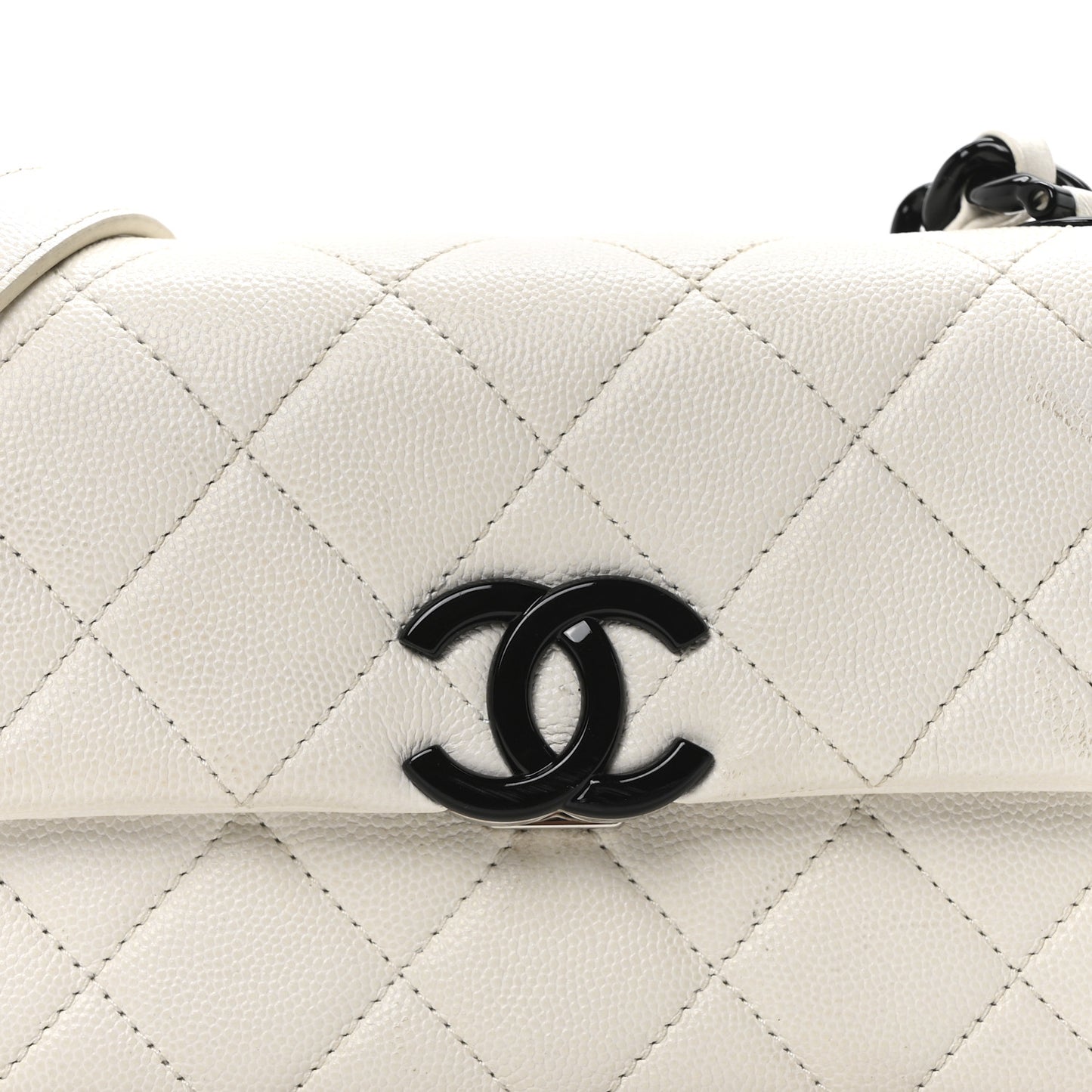 Caviar Quilted My Everything Small Flap White Black