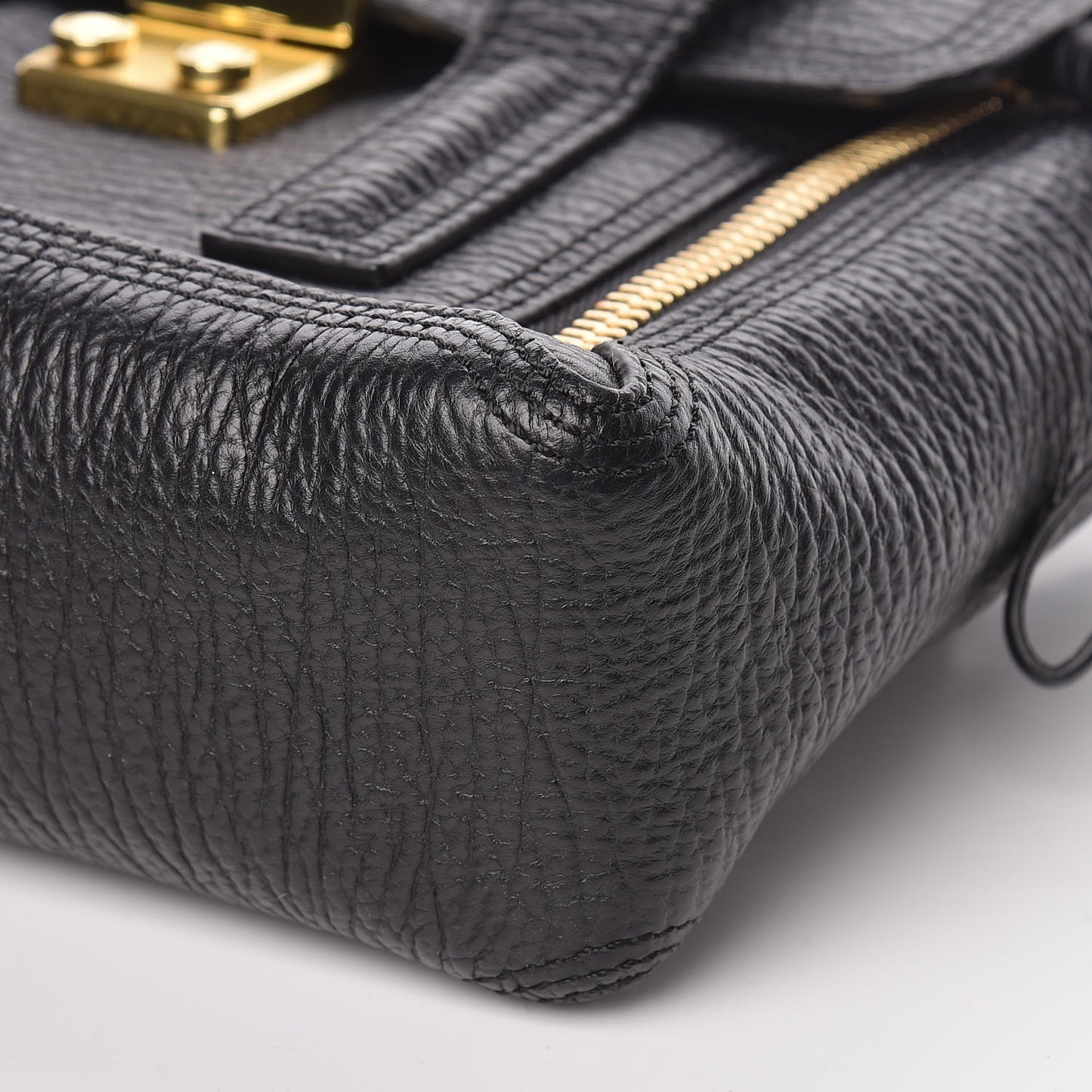 3.1 Textured Calfskin Mini Pashli Satchel Black