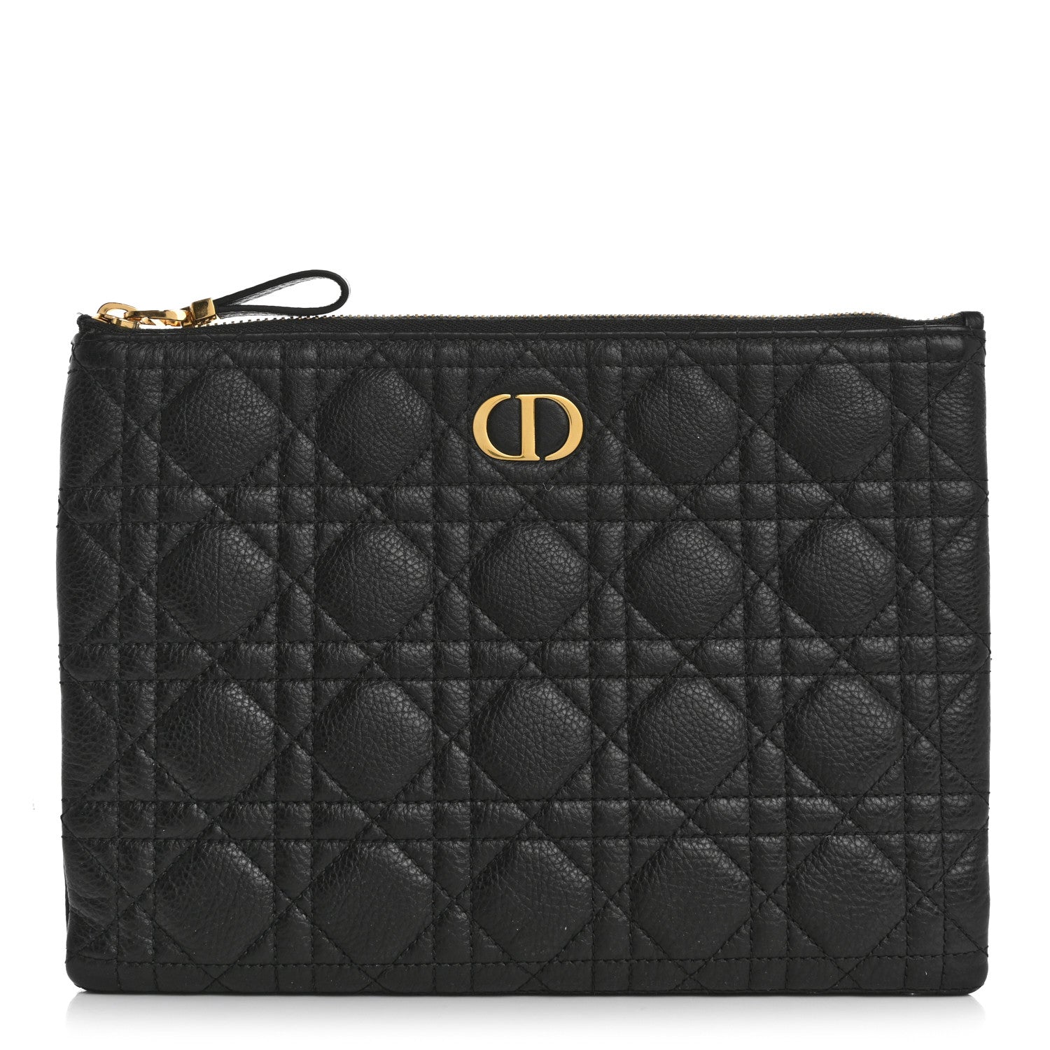 Christian Dior Supple Calfskin Cannage Medium Caro Daily Pouch Black 1 of 9