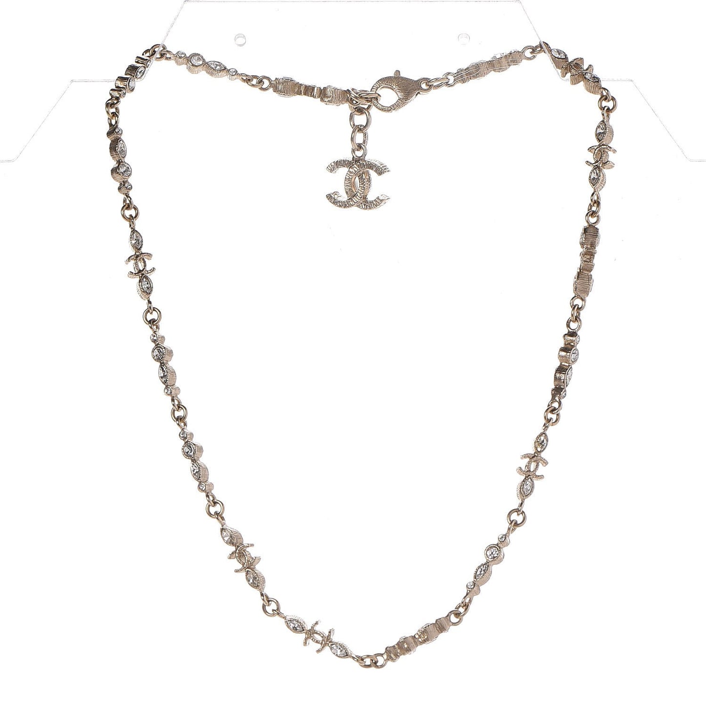 Crystal CC Short Necklace Gold