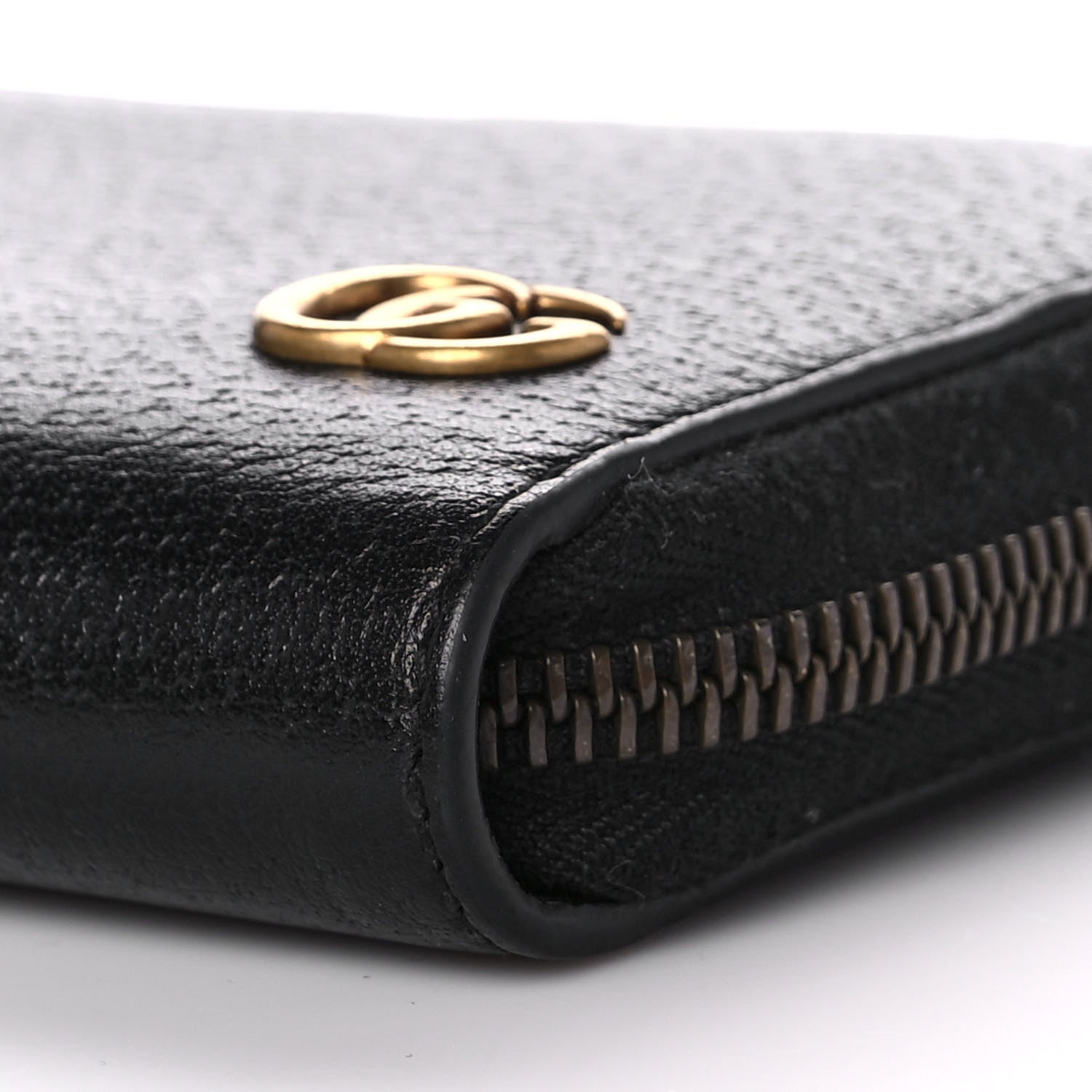Gucci Dollar Calfskin GG Marmont Zip Around Wallet Black 9 of 12