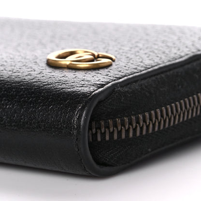 Gucci Dollar Calfskin GG Marmont Zip Around Wallet Black 9 of 12
