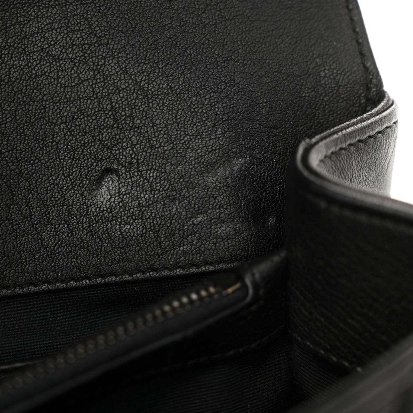 Sheepskin Matelasse Chevron Monogram Medium College Bag Black