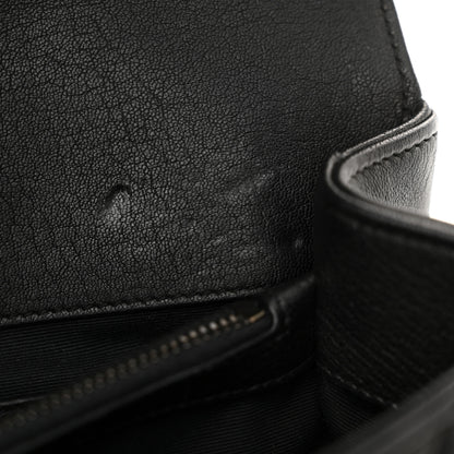 Saint Laurent Sheepskin Matelasse Chevron Monogram Medium College Bag Black 13 of 13