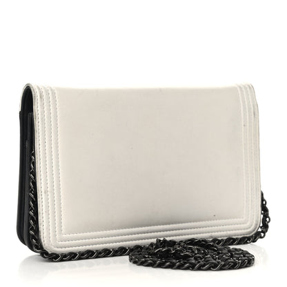 Chanel Lambskin Boy Wallet on Chain WOC So Black 3 of 17
