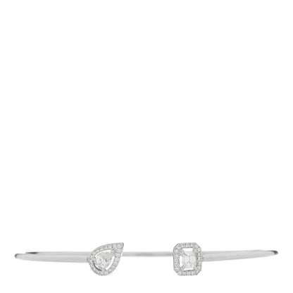 Messika 18K White Gold Diamond My Twin Toi & Moi Thin Bangle Bracelet 1 of 3