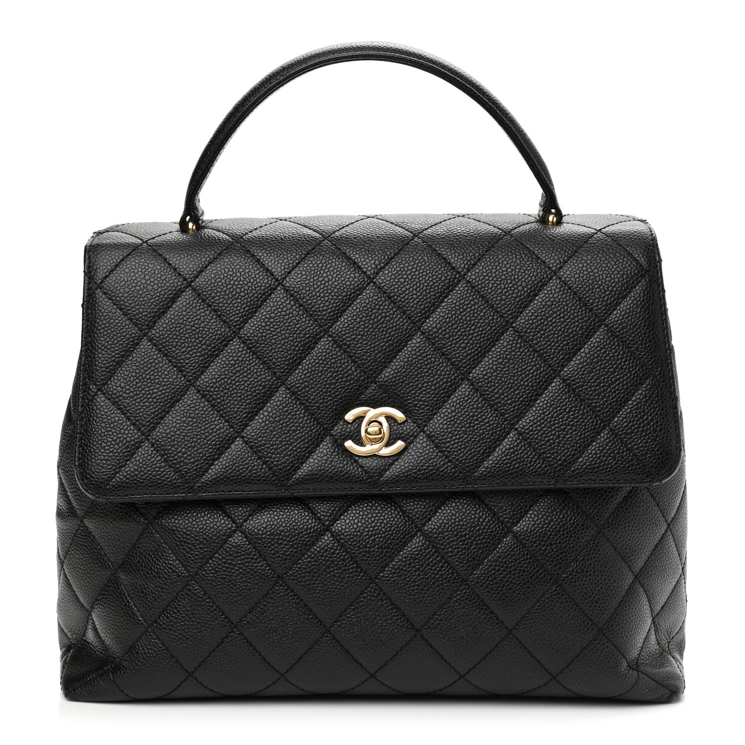 Chanel Caviar Quilted Jumbo Kelly Flap Black 1 of 8