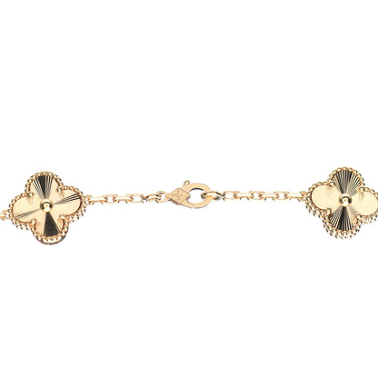 Van Cleef & Arpels 18K Yellow Gold 10 Motifs Guilloche Vintage Alhambra Necklace 4 of 6