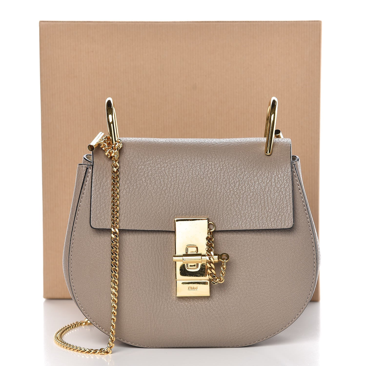 Chloe Grained Lambskin Mini Drew Shoulder Bag Motty Grey 7 of 7