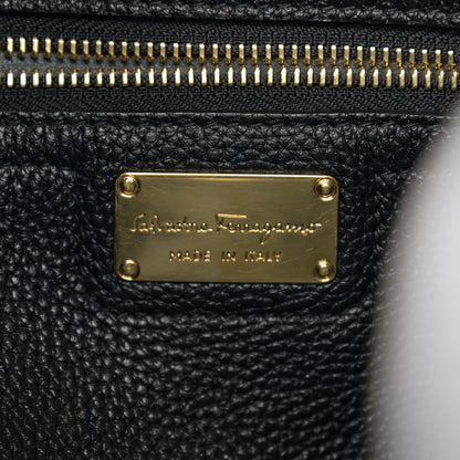 Salvatore Ferragamo Grained Calfskin Ally Hobo Black 9 of 11