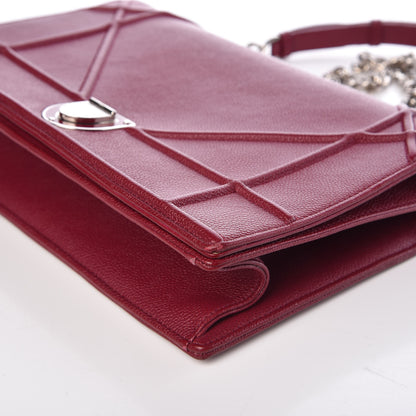 Christian Dior Grained Calfskin Large Diorama Flap Bag Burgundy 11 of 13