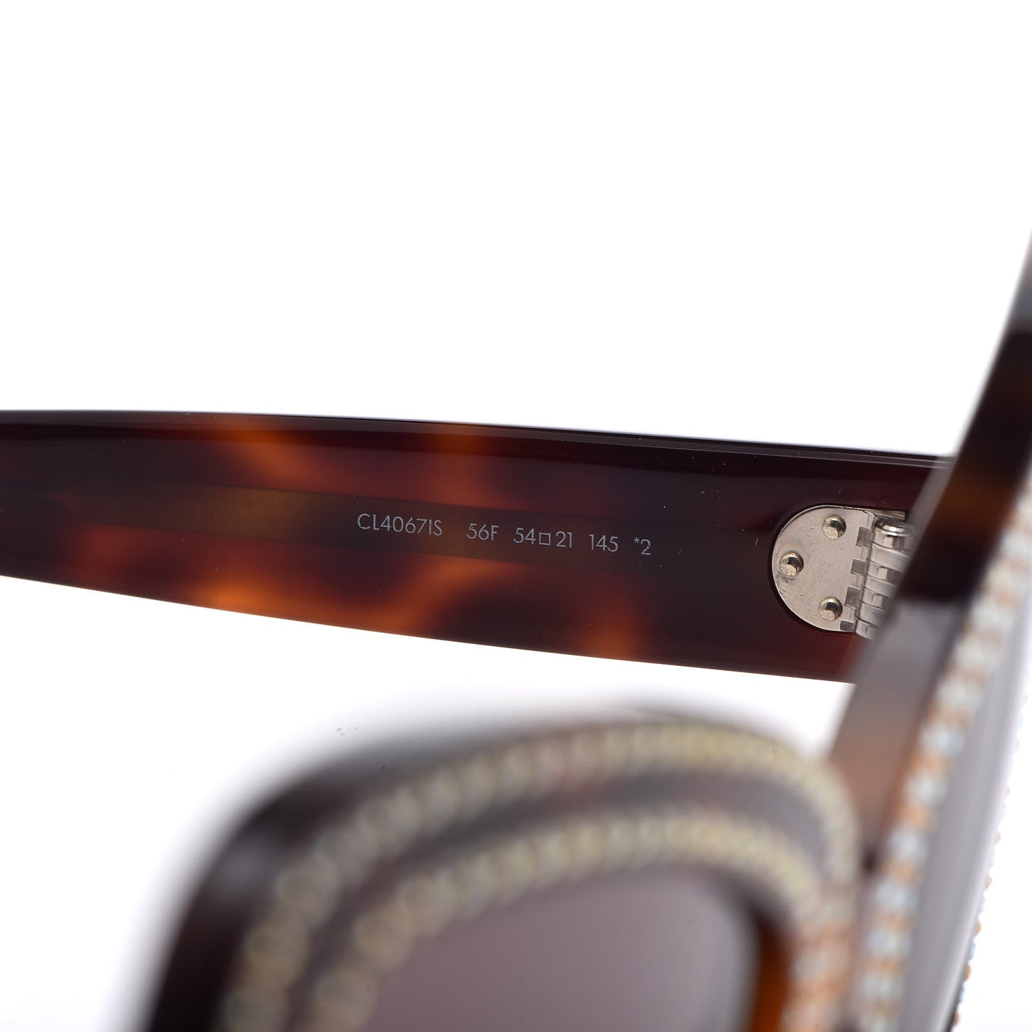 Celine Acetate Crystal Butterfly Sunglasses CL 4067IS Dark Havana 5 of 8