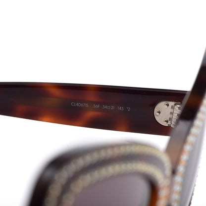 Celine Acetate Crystal Butterfly Sunglasses CL 4067IS Dark Havana 5 of 8