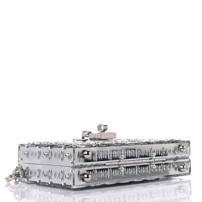 Dolce & Gabbana Crystal Embellished Plexiglass Dolce Box Clutch Silver 4 of 10