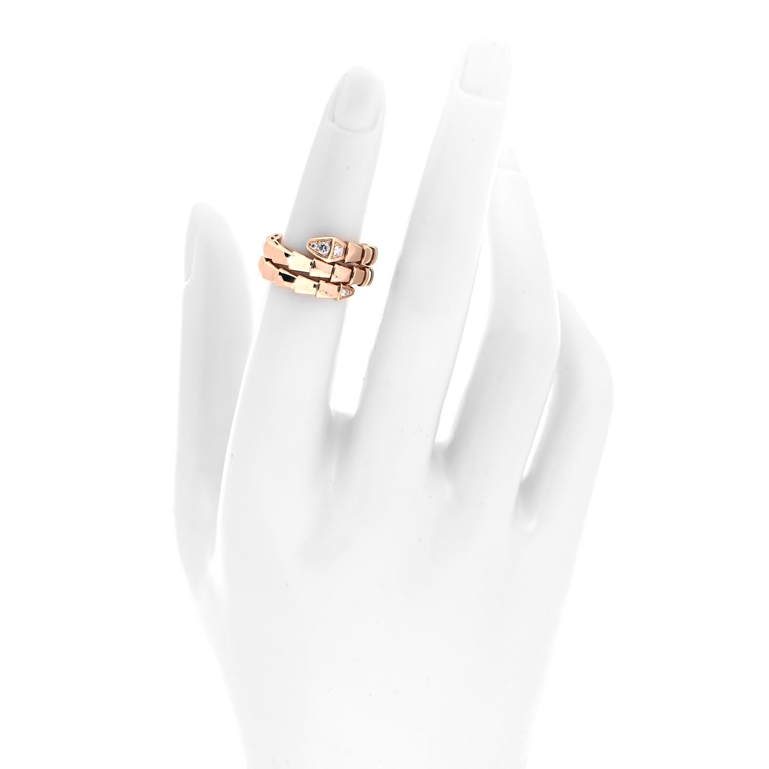 Bulgari 18K Rose Gold Diamond Serpenti Viper Wrap Ring S 2 of 5