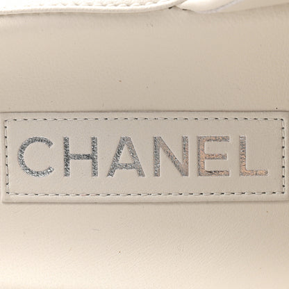 Chanel Lambskin Quilted Velcro Dad Chain CC Slide Sandals 39.5 White 7 of 11