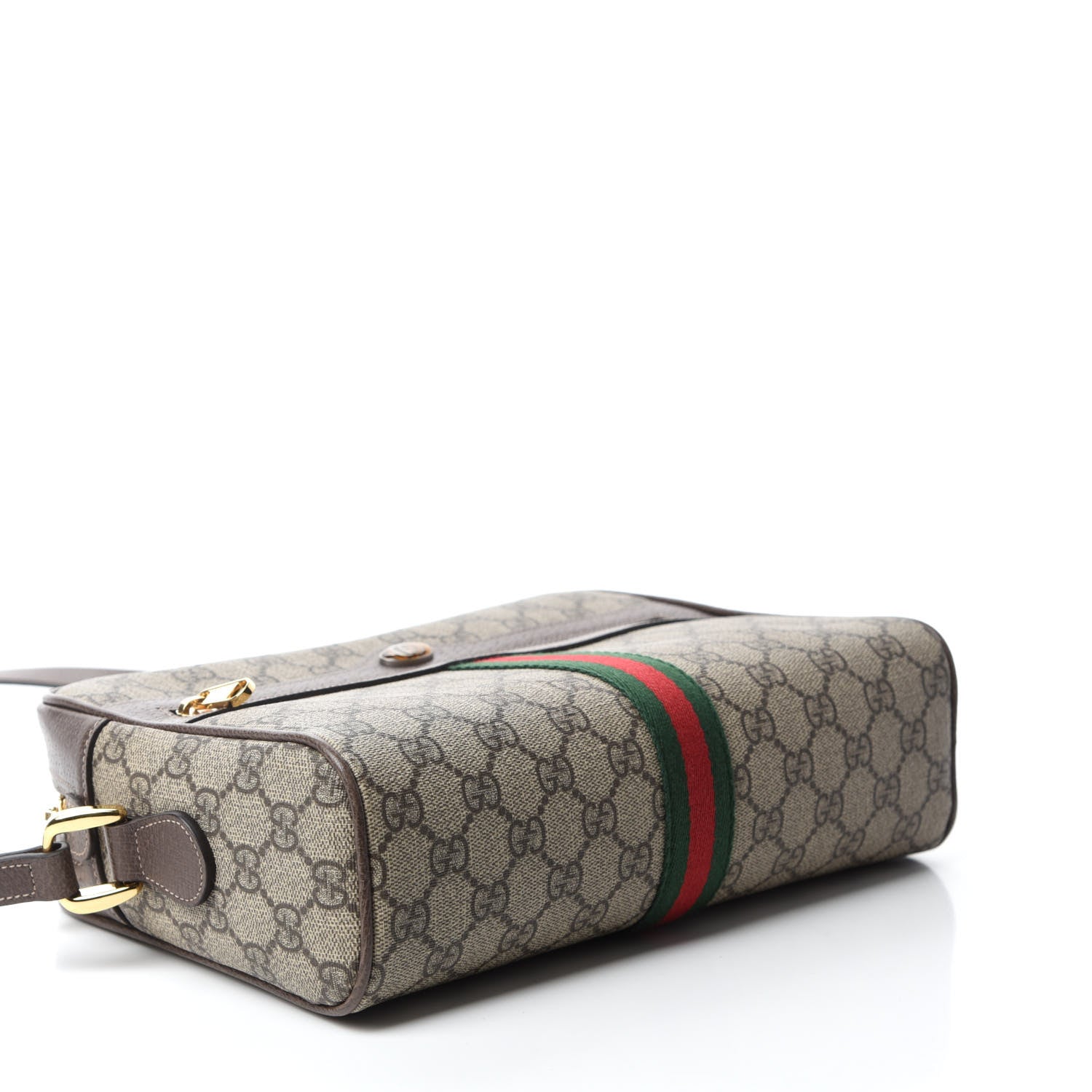Gucci GG Supreme Monogram Web Small Ophidia Shoulder Bag Brown 4 of 10