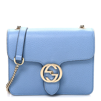 Gucci Dollar Calfskin Small Interlocking G Shoulder Bag Mineral Blue 1 of 11