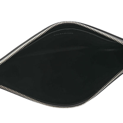 Balenciaga Metallic Goatskin Logo Large Everyday Zip Pouch Argent Black 5 of 9