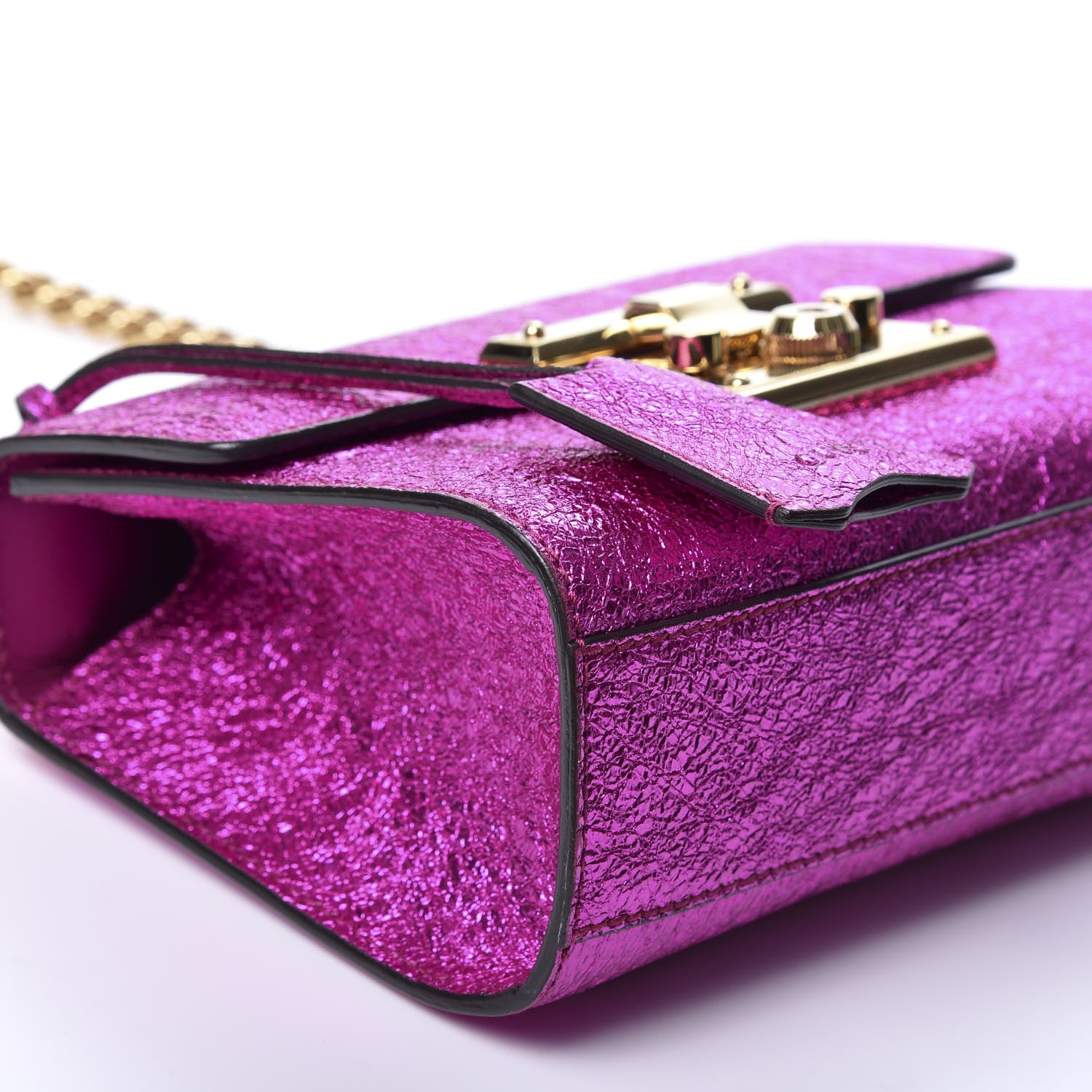 Gucci Galassia Small Padlock Shoulder Bag Fuxia 5 of 10