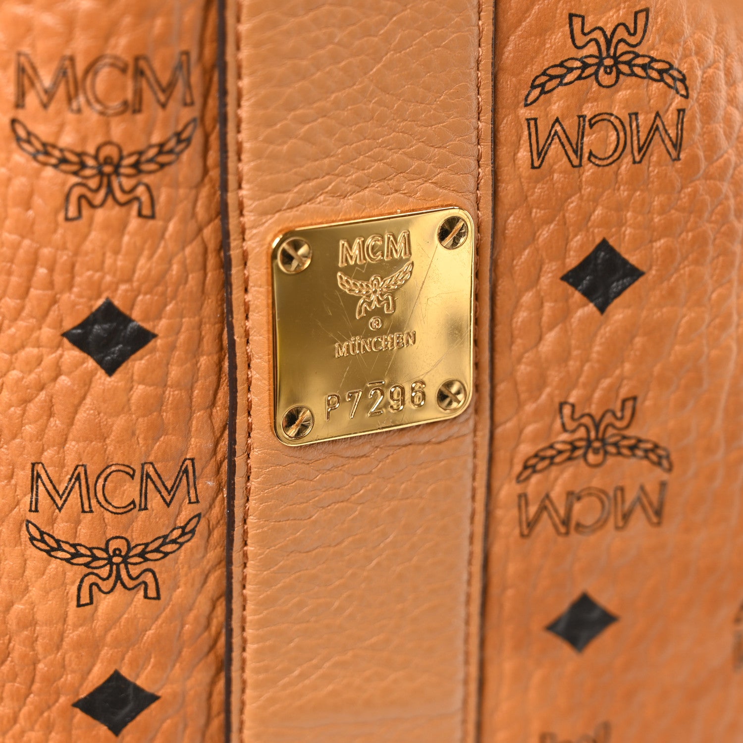 MCM Visetos Large Liz Reversible Shopper Tote Cognac 6 of 15