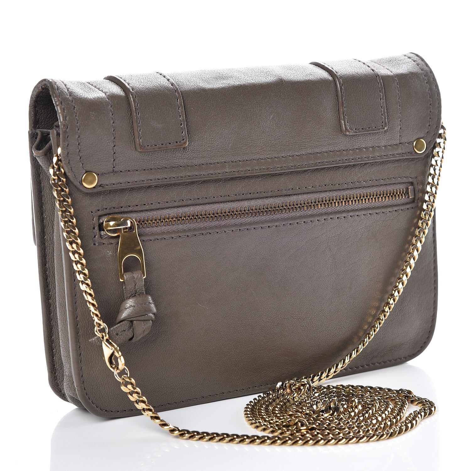 Proenza Schouler Lambskin PS1 Large Chain Wallet Smoke 3 of 20