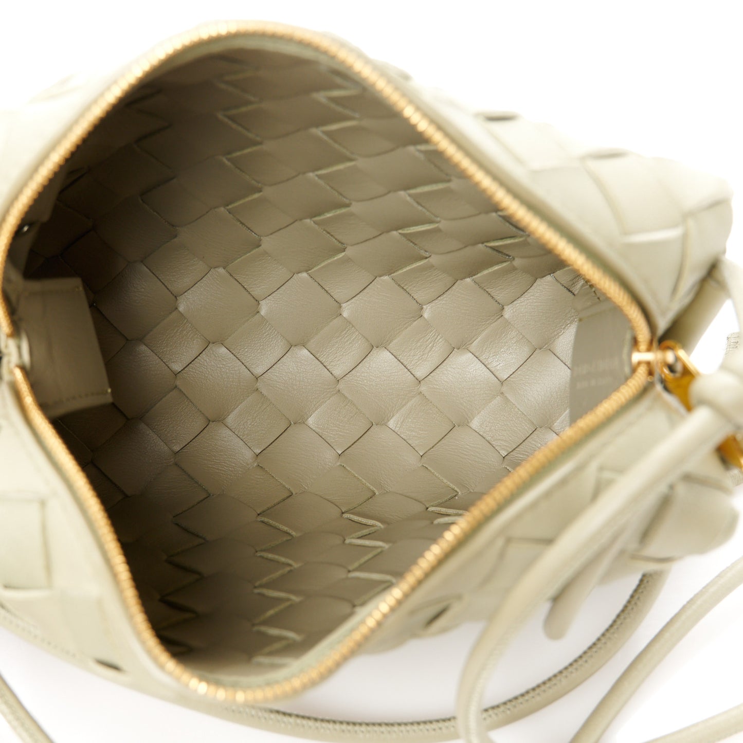 Nappa Intrecciato Mini Loop Camera Bag Travertine