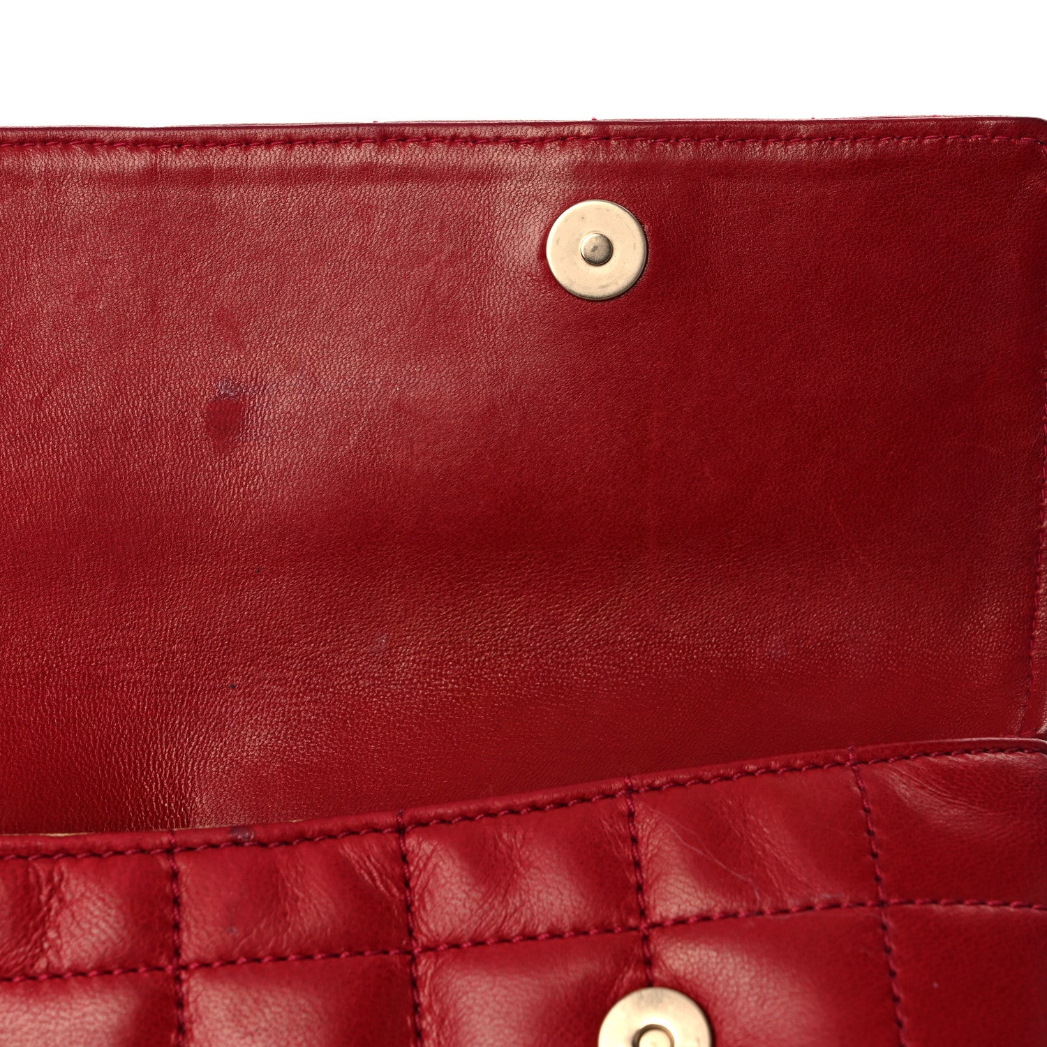 Chanel Lambskin Chocolate Bar Mademoiselle Flap Shoulder Bag Red 12 of 17