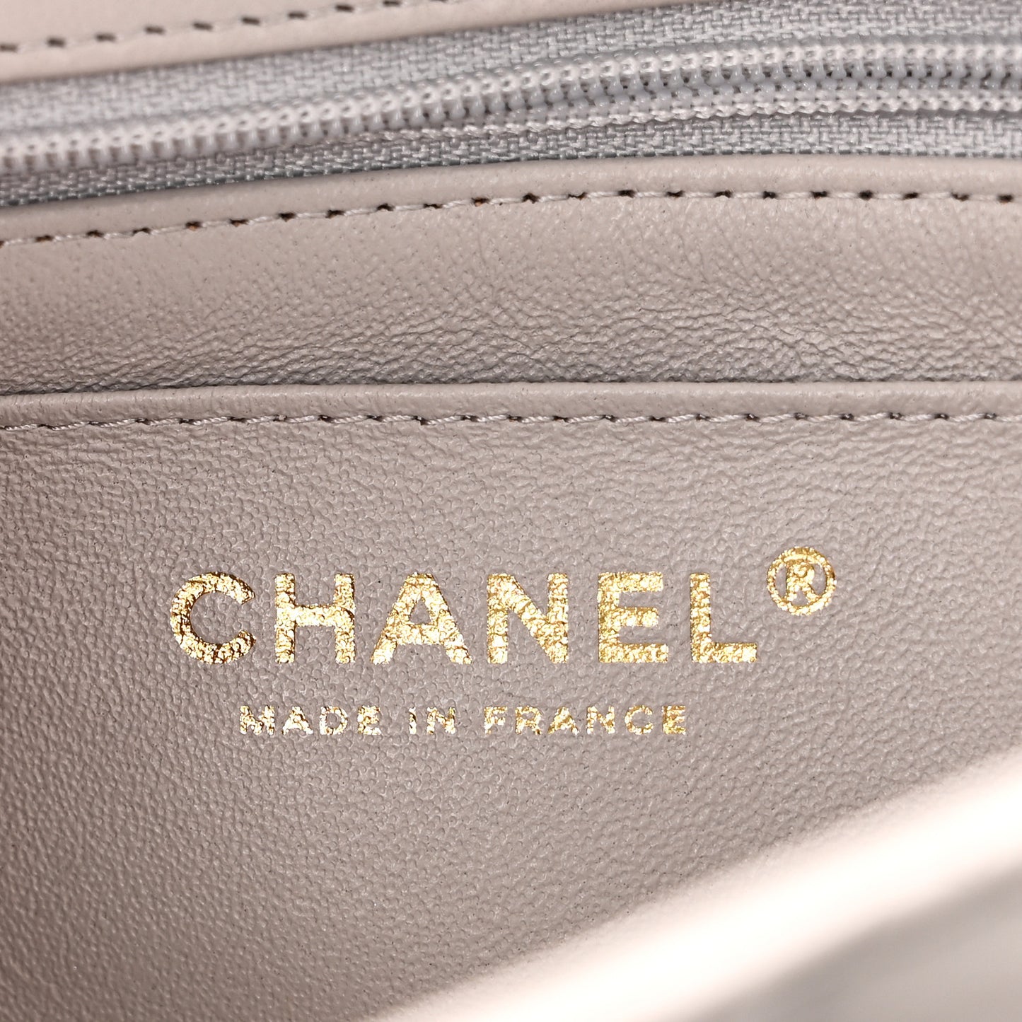 Lambskin Quilted Mini Top Handle Rectangular Flap Grey