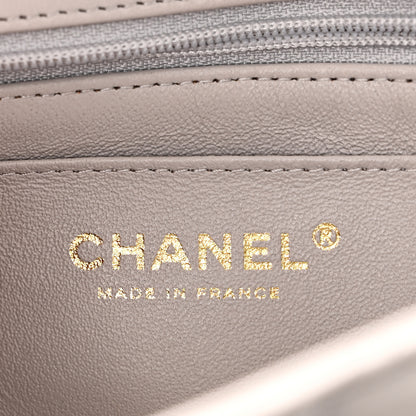 Chanel Lambskin Quilted Mini Top Handle Rectangular Flap Grey 6 of 10