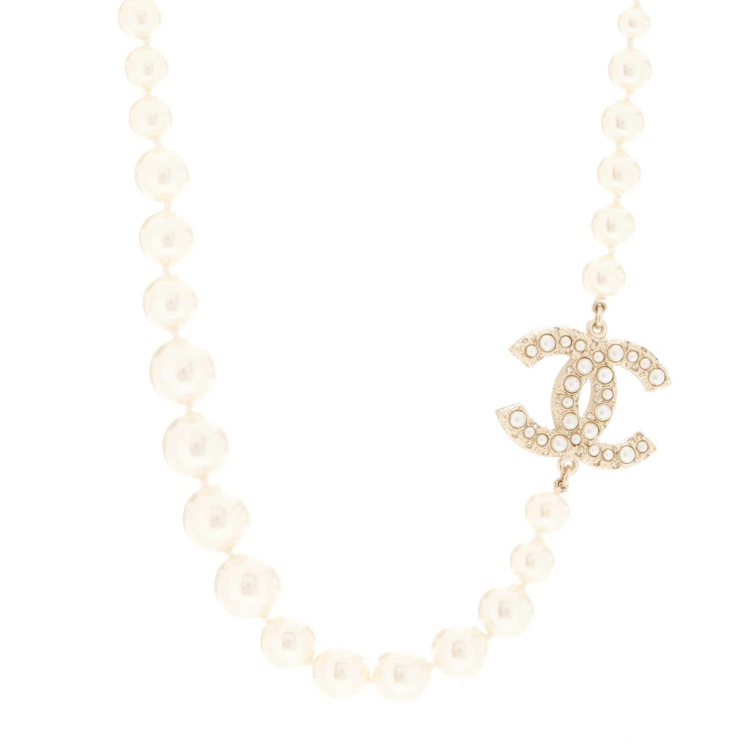 Chanel Pearl CC 100th Anniversary Necklace Light Gold 1 of 8