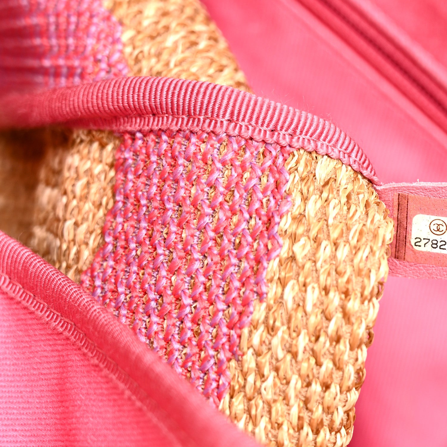 Chanel Mixed Fibers Large Shopping Bag Pink Beige 7 of 14