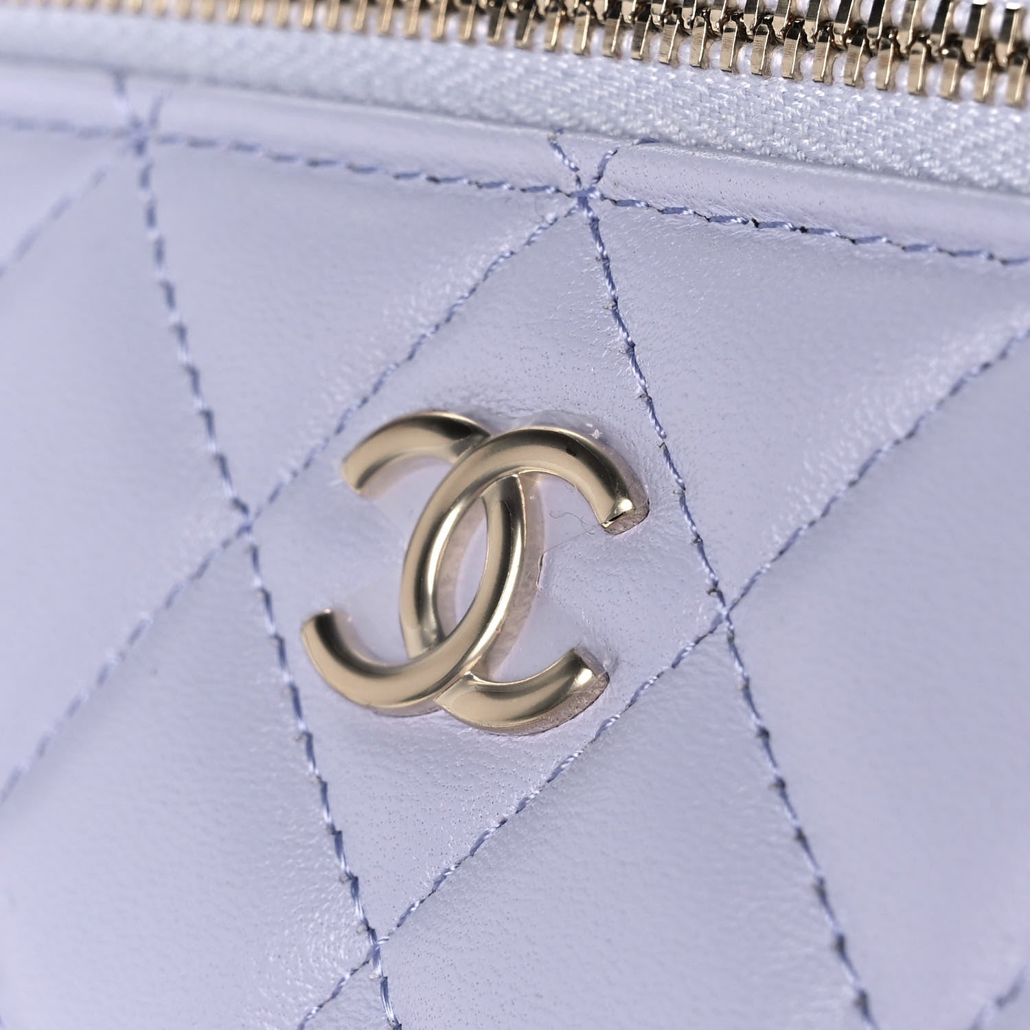 Chanel Lambskin Quilted Small Top Handle Vanity Case With Chain Light Purple 11 of 12