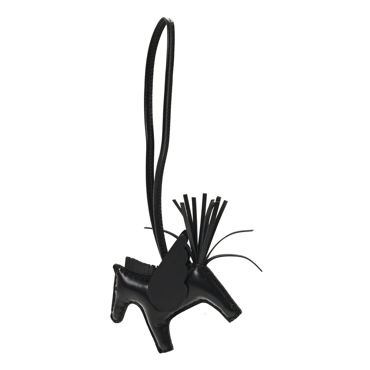 Milo Lambskin Grigri Rodeo Pegase Horse Bag Charm PM So Black